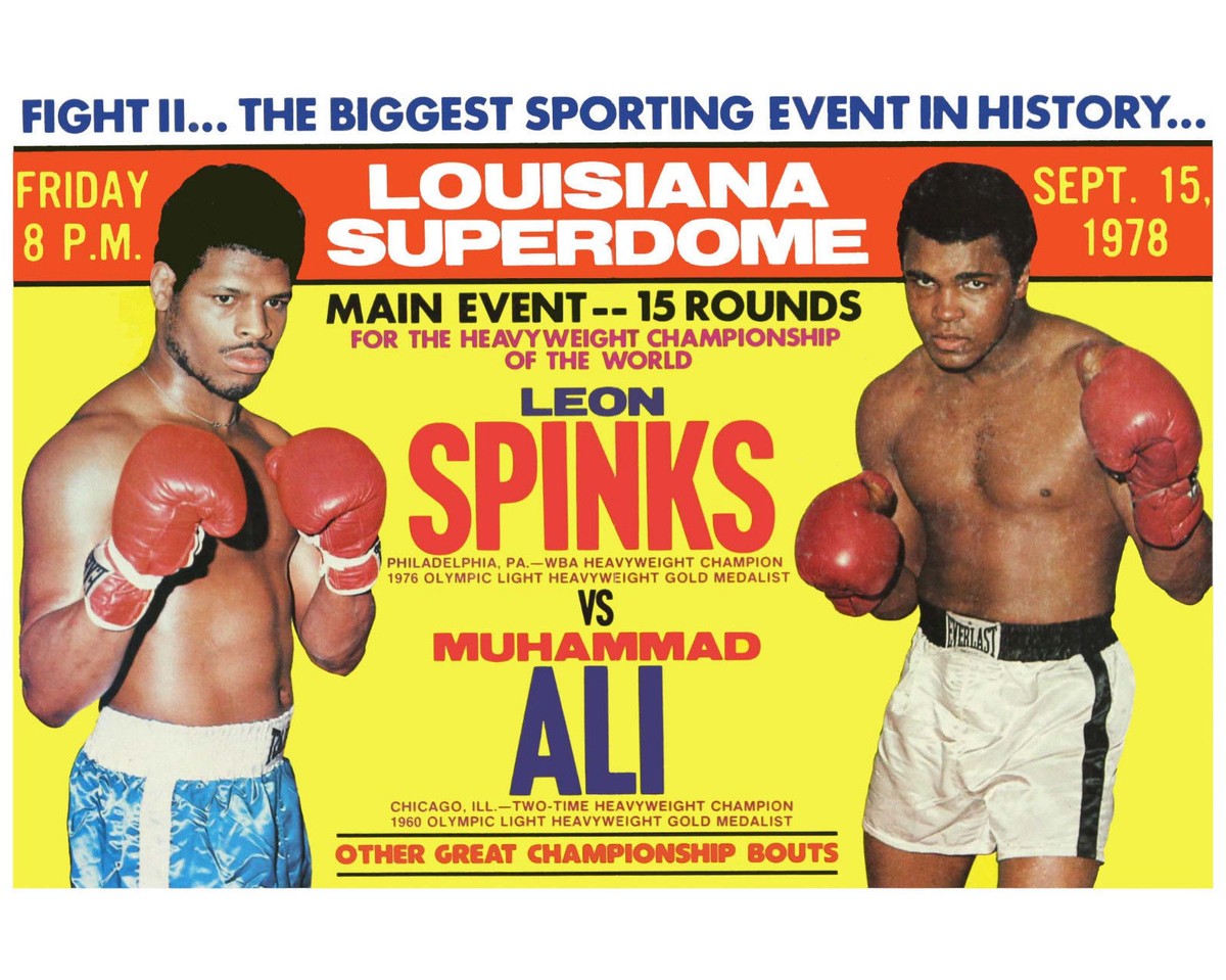 MUHAMMAD ALI vs LEON SPINKS 8X10 PHOTO BOXING POSTER PICTURE COLOR