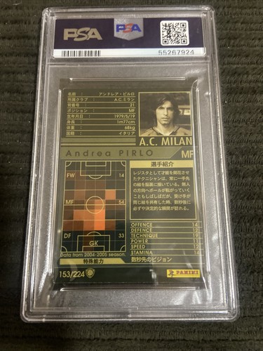 Rare 2004-05 Panini WCCF #153 Andrea Pirlo PSA 7 Rookie Pop 1/1 Highest Graded - Picture 2 of 2