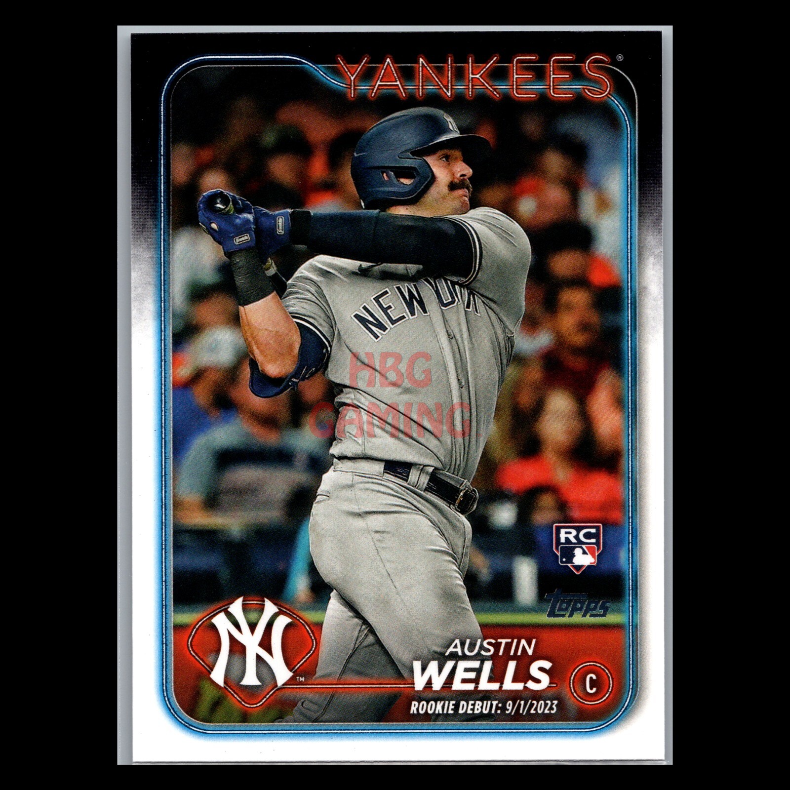 Austin Wells RC 2024 Topps Update New York Yankees Rookie Card #US325