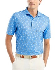 NWT JOHNNIE-O 98 MAPLE PRINTED JERSEY PERFORMANCE POLO IN MALIBLU SZ XXL