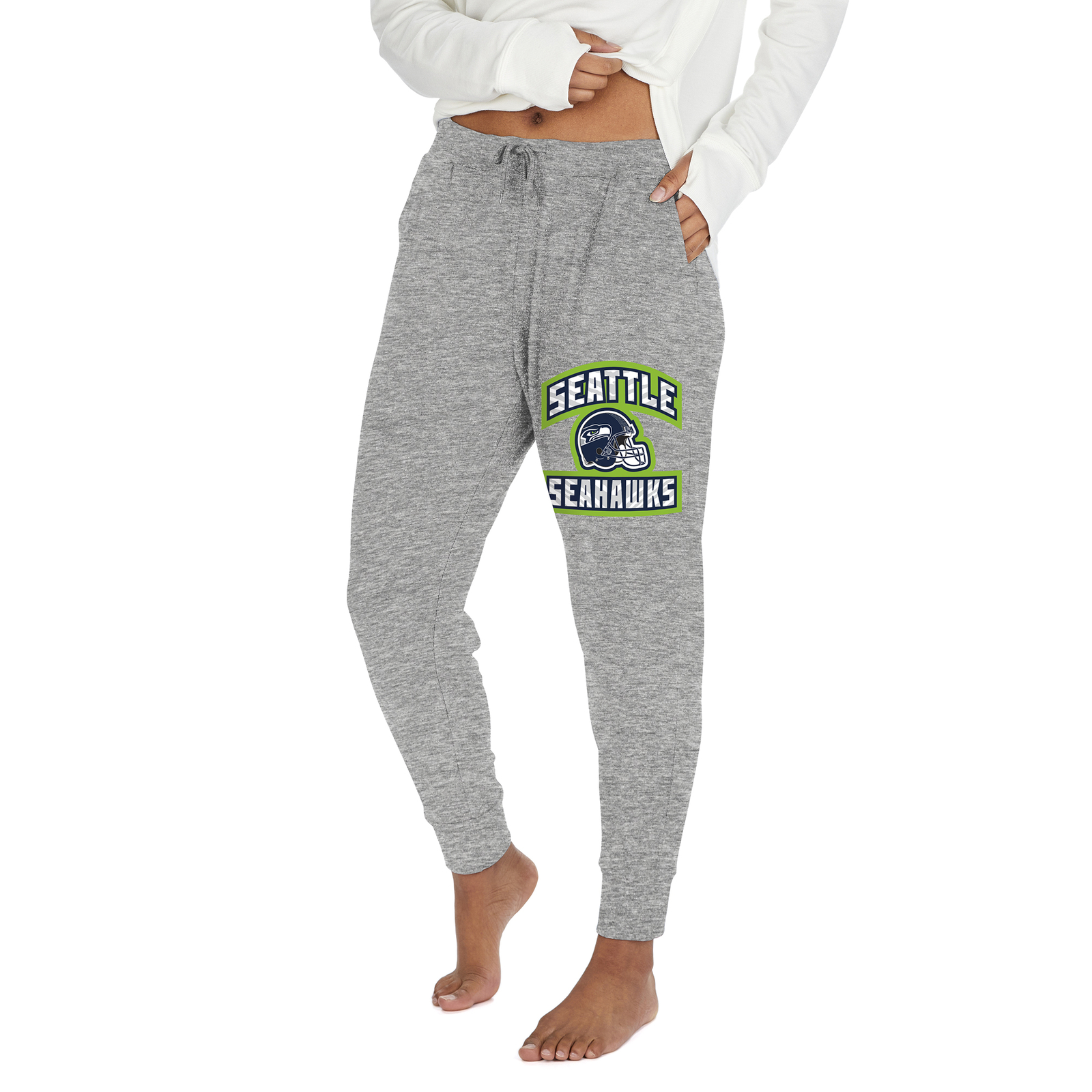 Женские кроссовки Zubaz NFL Seattle Seahawks из мраморно-серого мягкого материала для бега трусцой