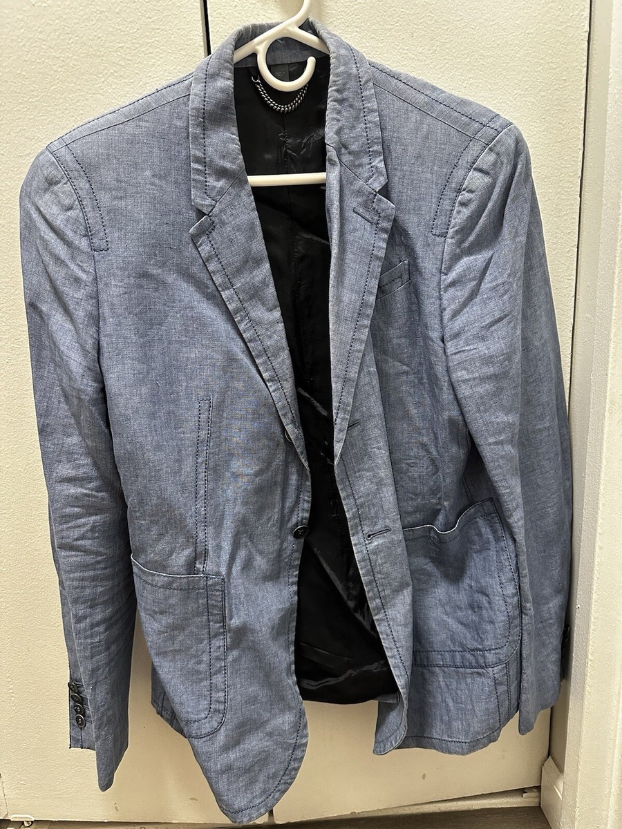 BURBERRY PRORSUM Light Blue Blazer Jacket Size 52 CHRISTOPHER