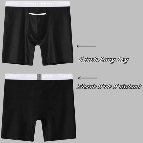 Zonbailon Men's Raised Enhanced Underwear Silk Long Legs Tall Sexy Boxer Briefs - Picture 20 of 23