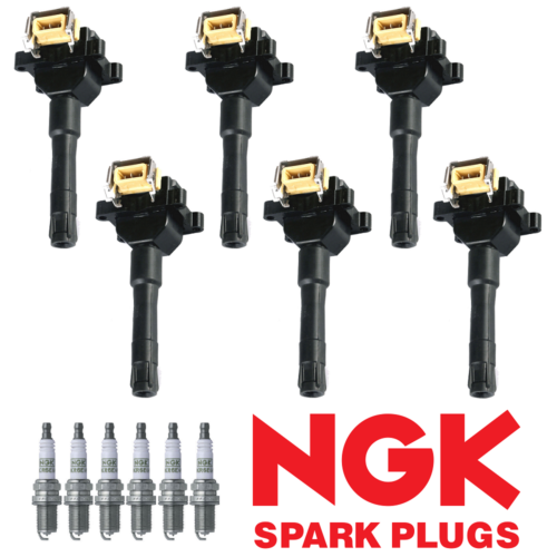 6x Ignition Coil + 6x NGK Spark Plug for 91-95 BMW 525i 2.5L l6 UF226