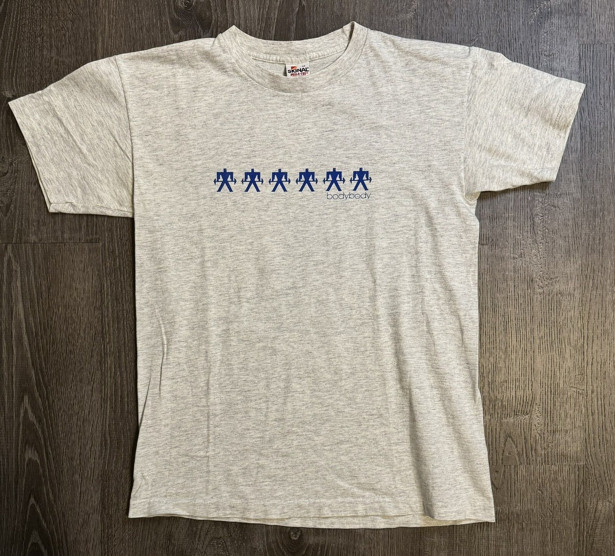 T-shirt Vintage Années 80 Signal Mega Tee - Gym/Fitness - Taille M - Gris - Coton - Made In USA