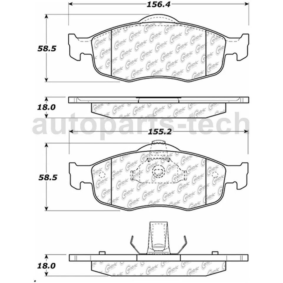 Juego de pastillas de freno de disco traseras delanteras Posi silenciosas para Mercury Cougar 1999 2000 2001 2002 Foto 3 de 4