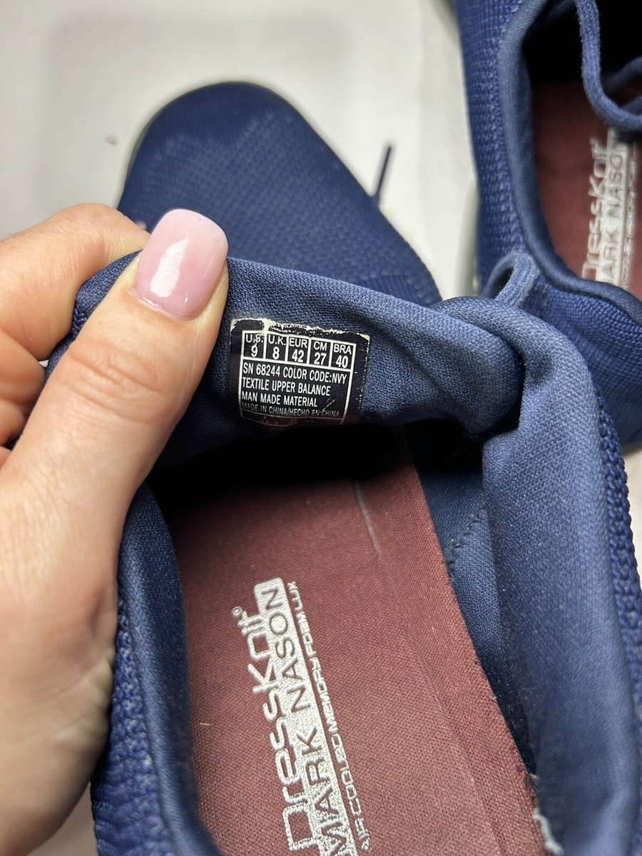 写真 Mark Nason Hardee Dress Knit Oxford Wingtip Dress Shoes Navy Blue