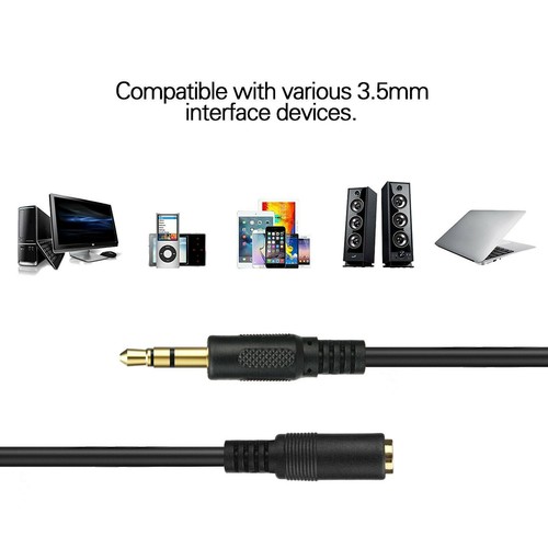3.5mm Male to Female M/F Stereo Jack Headphone Extension Cable Aux Audio 10FT - Picture 2 of 4