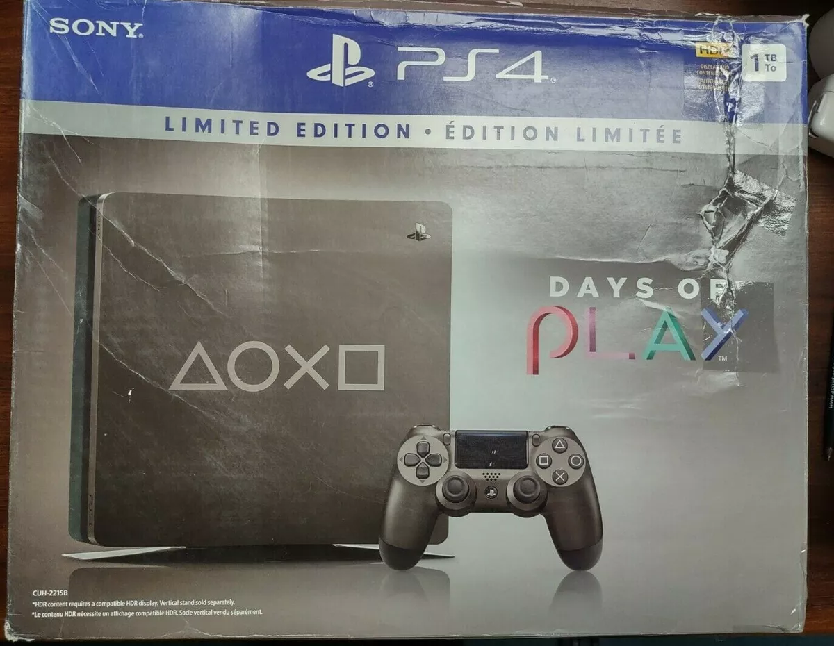 Sony PlayStation 4 (PS4) Slim Days of Play Limited Edition Steel 1TB Bundle OBN