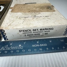 Vintage Brass 5" Stencil Set Marking Lockedge Adjustable C.H. Hanson Some Missin