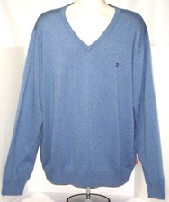 New 55 Tag IZOD Colony Blue XXL Classic LONG Sleeve Men  s V Neck SWEATER