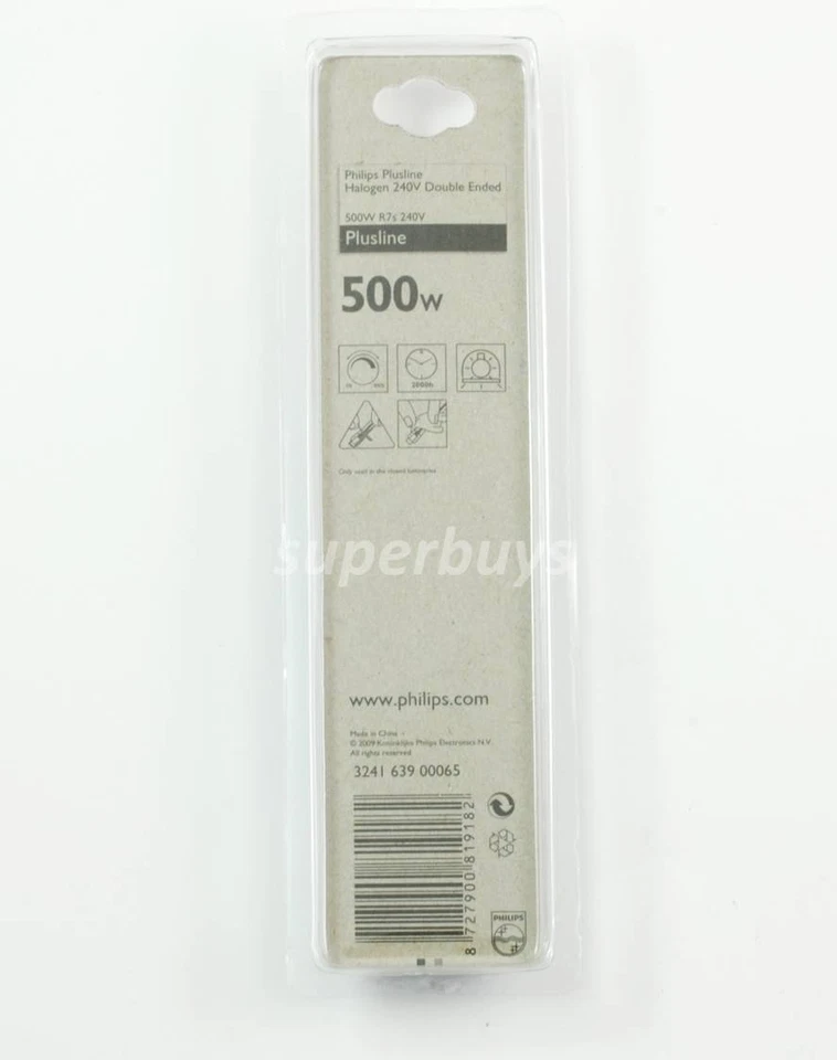Philips Plusline R7 1x 500W Linear Tungsten Halogen Light Globe 118mm 2k hr 240V - image 2 of 2