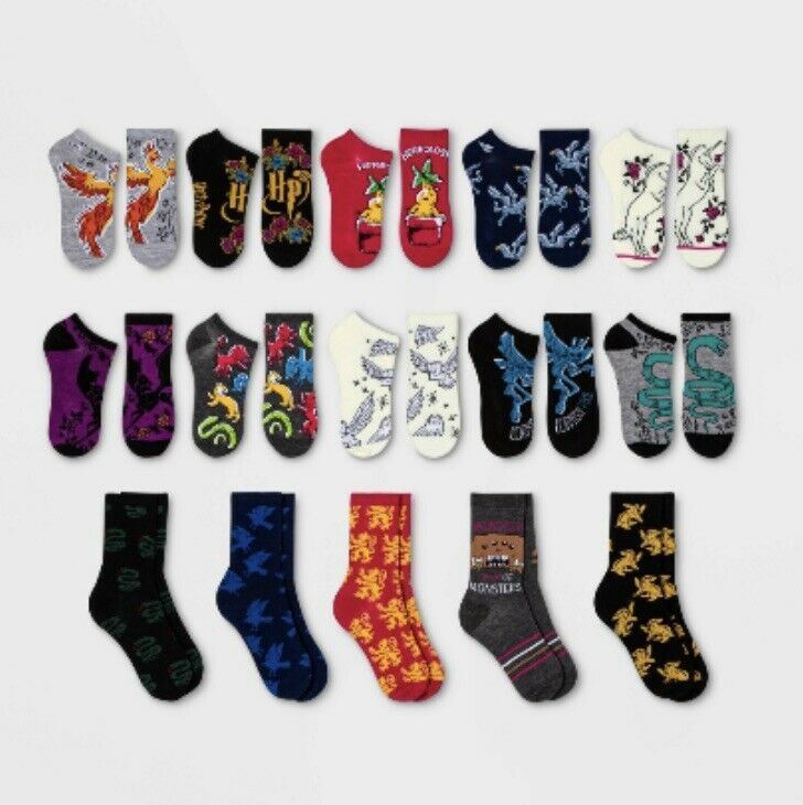 Harry Potter Hogwarts Socks Womens 15 PAIRS 4-10 Advent Calendar 5 Crew 10  Low | eBay