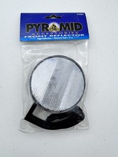 Pyramid Front Reflector Round 3 in White Bike Cycling Bracket New ML1