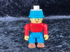 Vintage Toolhead 3" Action Figure By Soma Man Blue Hat 1997 Toy Octagon Head