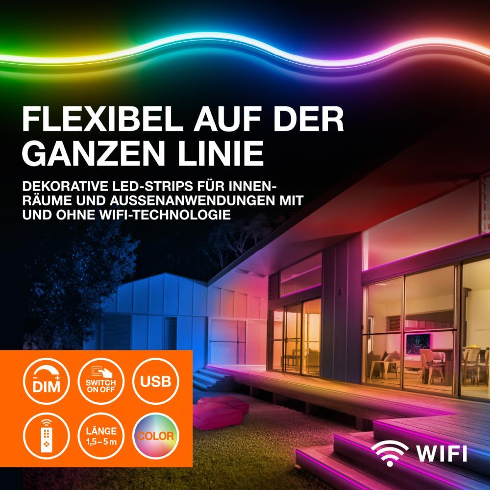 Bioledex 5m LED-Streifen Orange – Flexibles SMD-Band, 12V, Kürzbar, Dimmbar