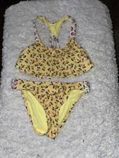 Hobie Girls Sz. 10 Two Pc. Yellow Design Tankini. Grt. Shape