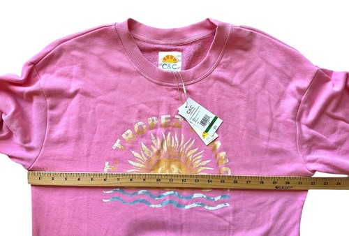 C&C California Women's Millie Beach Terry Sweatshirt Long Sleeve Size L Pink - Picture 9 of 10