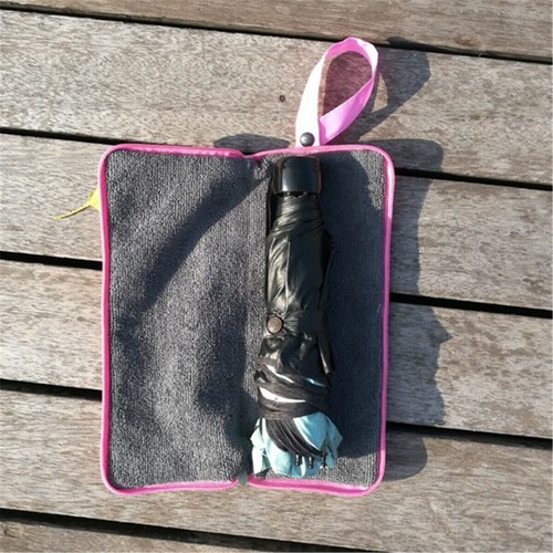 Travel Folding Umbrella Fast Drying Windproof Umbrella Carry Bag Case Pouch - Picture 6 of 17