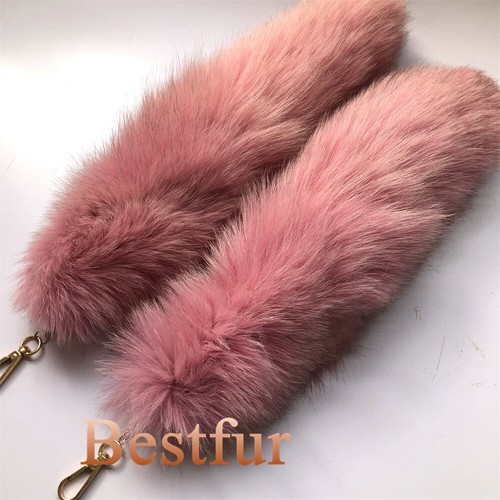 50pcs -16"-18" Real Fox Fur Tail Dyed Blue Fox Tail Keyring Pendant Cosplay Toys - Picture 16 of 36