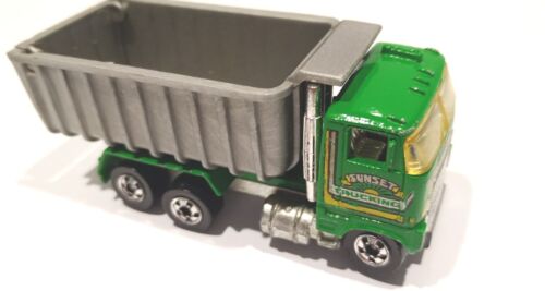 Hot Wheels 1982 Green Ford Dump Truck Sunset Trucking Workhorses Hong Kong