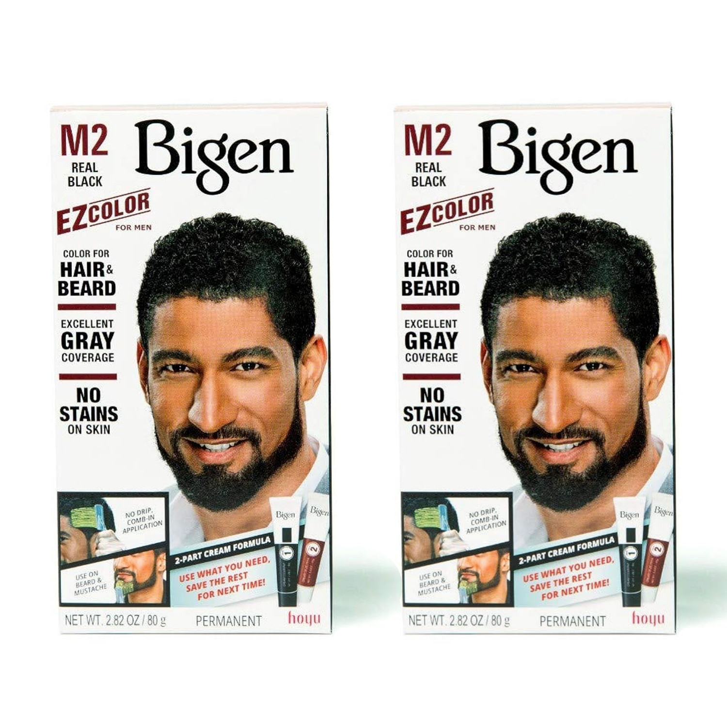 For Men M2 Real Black Kit Permanent Hair & Beard No Stains