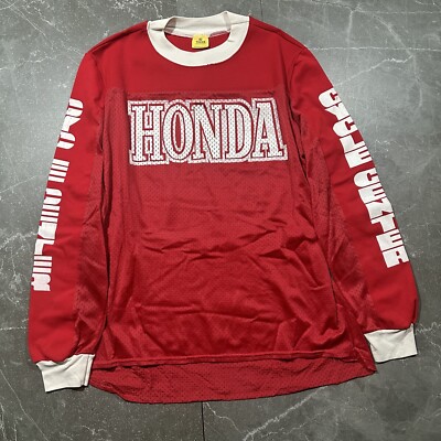 Vintage 80s Honda Motorcycle Red Racer Motocross Racing Mesh Vintage 80s Honda Motorcycle Red Racer Motocross Racing Mesh
