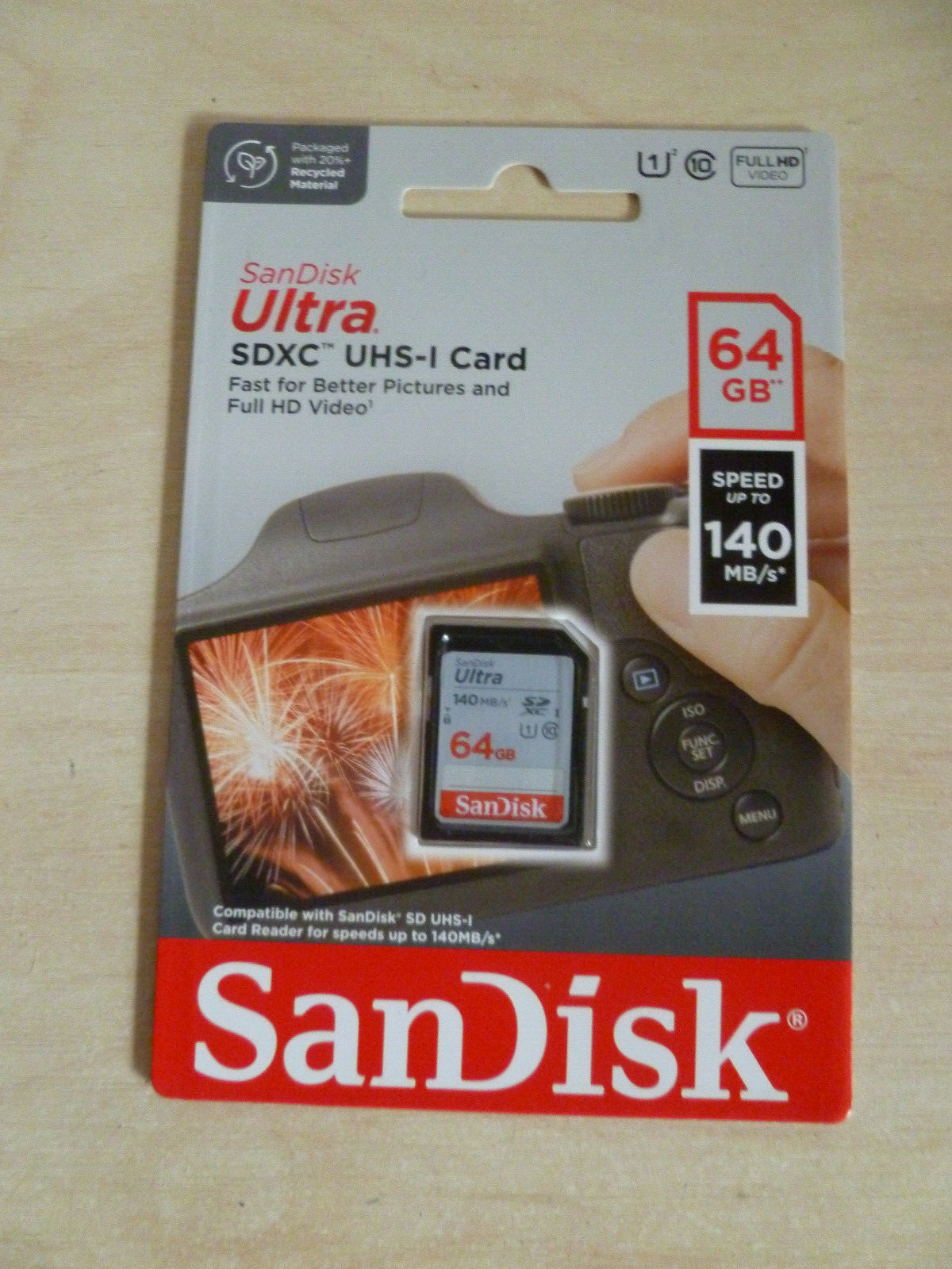 SanDisk 64GB Ultra SDHC UHS-I card and SDXC UHS-I card (SDSDUNB-064G-GN6IN)