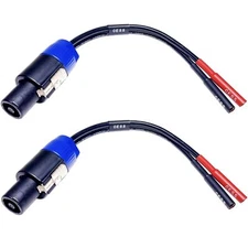 CESS-095 Speak-on Plug to Banana Female Jack Speaker Cable Adapter, 2-Channel