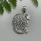 Large Solid Sterling Silver 925 Celtic Dragon Pendant 42mm High