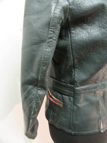 VINTAGE 60'S GERMAN LEATHER PERFECTO MOTORCYCLE JACKET SIZE UKS - Picture 17 of 23