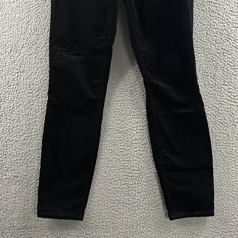 Calça legging feminina Gap preta tamanho 27 cintura média zíper lateral veludo mistura de algodão - Imagem 4 de 4