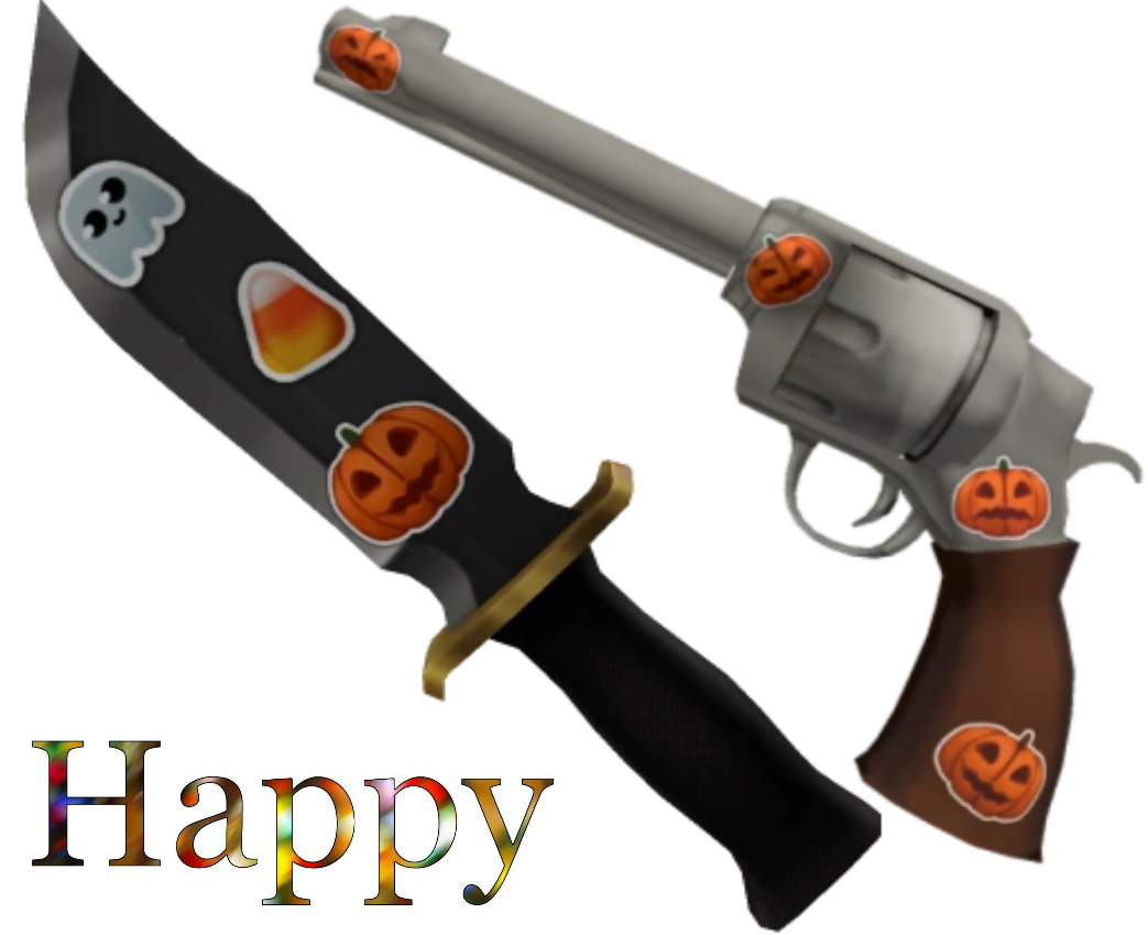 STICKERS HALLOWEEN KNIFE & GUN🧡🖤FAST DELIVERY🧡🖤MM2 COLLECTIBLE COMMON