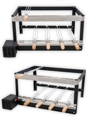 Brazilian BBQ Rotisserie Grill 5 Skewers With Rest Level