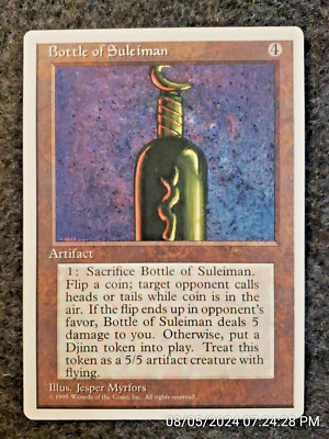 4th Edition Bottle of Suleiman MTG Magic the Gathering NM....  .... (DS3D1H3)