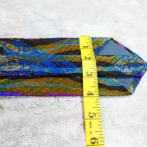 Coogi Australia Tie Mens Silk Blue Black Geometric Necktie Sophisticated Work - Picture 9 of 10