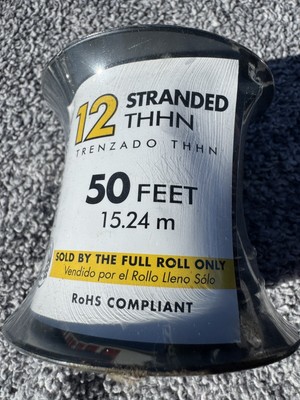 Southwire 22964151 50 ft. 12 Black Stranded CU THHN Wire