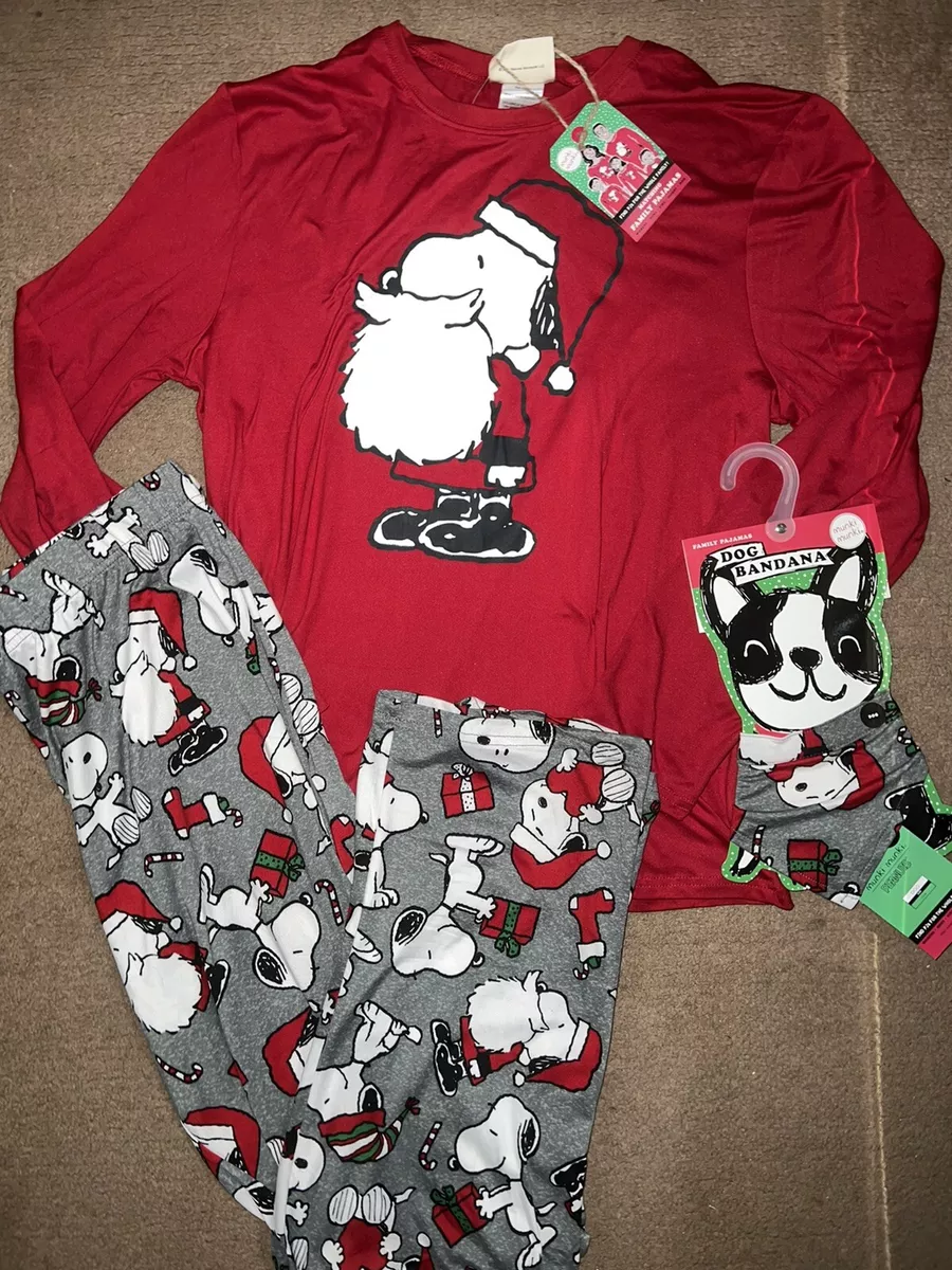 Peanuts Snoopy Matching Pet Family Pajama Sleep Pajama Set Holiday Munki  Munki