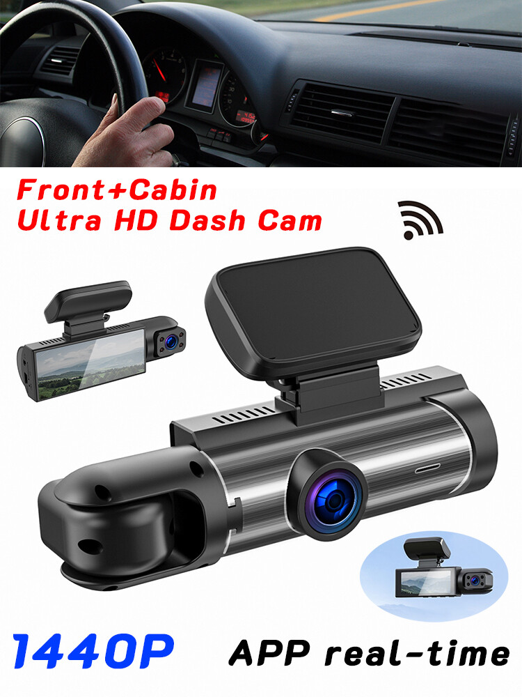 Car Dash Cam Dual Lens Front Rear/Cabin DVR Recorder 3.16