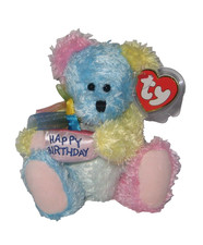 RARE HAPPY BIRTHDAY BEAR TY BEANIE BABIE MWMT FREE SHIPPING