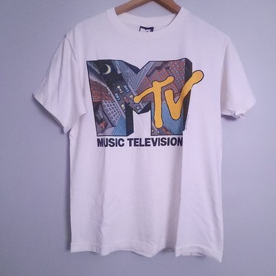 Vintage 90s MTV Network NYC Logo Promo TShirt White Adult Size Large Rare Single