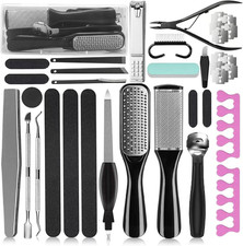 Professional Pedicure Kit, 36 in 1 Stainless Steel Foot Care Kit Foot Rasp Dead