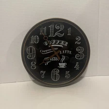 FirsTime Coffee Wall Clock Latte Cappuccino Theme 12" Works!! 