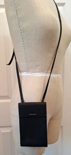Tiffany & Co. Black Leather Crossbody Cell Phone Bag NWOT