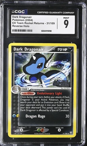 2004 Pokémon Dark Dragonair Reverse Holo EX Team Rocket Returns #31 CGC 9
