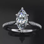 6.00 Ct Certified Marquise Cut Natural White Diamond Ring VVS1 White Gold Finish