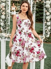 Women's & Girls Midi Solid Cami Casual Dress