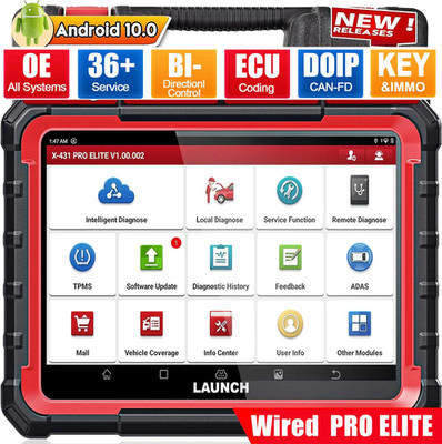LAUNCH X431 Pro Elite Car Diagnostic Tool Bidirectional Scanner ECU Coding CANFD