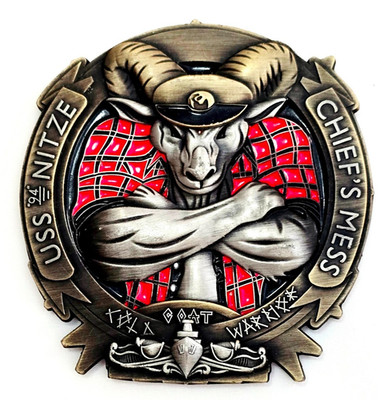 Awesome 2.5'' USN Navy Chiefs Mess CPO Challenge Coin USS Nitze (DDG-94)