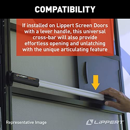 Lippert Screen Assist RV Screen Door Push Bar with Full-Width Push Handle, 